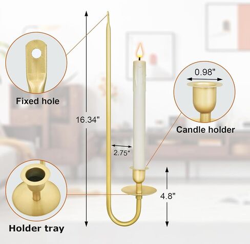 Wall Candle Holder Set of 2 with Flameless Candles Battery Operated and Remote Control, Home Decor Wall Sconces Holder Candle Sticks for Living Room Fireplace Painting (Black) in Saudi Arabia