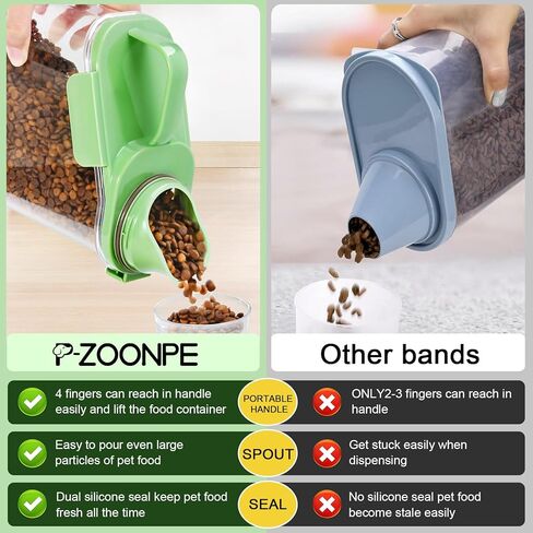 حاوية طعام الكلاب، حاويات تخزين طعام الكلاب بسعة 3-5 رطل مع حاوية طعام القطط محكمة الغلق وصنبور كبير مع أكواب قياس، حاوية تخزين طعام الحيوانات الأليفة المحمولة أثناء السفر (أبيض) in Kuwait