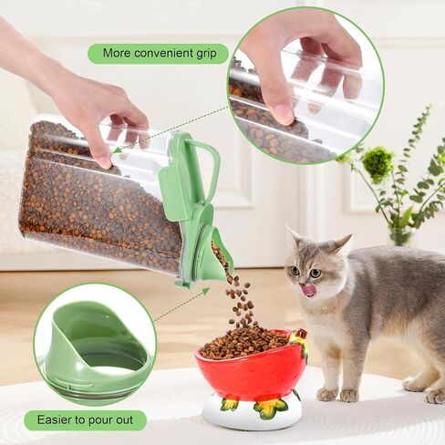 حاوية طعام الكلاب، حاويات تخزين طعام الكلاب بسعة 3-5 رطل مع حاوية طعام القطط محكمة الغلق وصنبور كبير مع أكواب قياس، حاوية تخزين طعام الحيوانات الأليفة المحمولة أثناء السفر (أبيض) in Kuwait