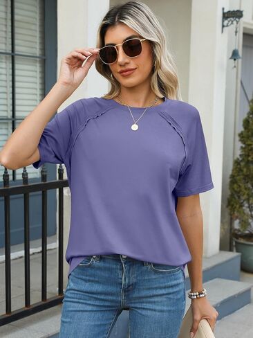 ANRABESS Womens Tops Casual Loose Fit T Shirts Short Sleeve Crew Neck Summer Basic Tees 2025 Trendy Outfits in Saudi Arabia
