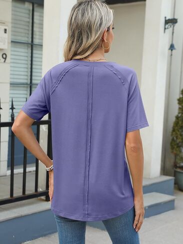 ANRABESS Womens Tops Casual Loose Fit T Shirts Short Sleeve Crew Neck Summer Basic Tees 2025 Trendy Outfits in Saudi Arabia