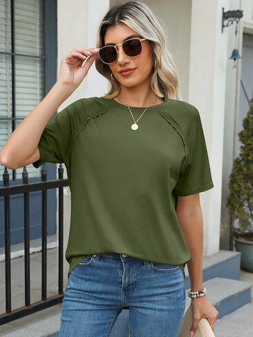 ANRABESS Womens Tops Casual Loose Fit T Shirts Short Sleeve Crew Neck Summer Basic Tees 2025 Trendy Outfits in Saudi Arabia
