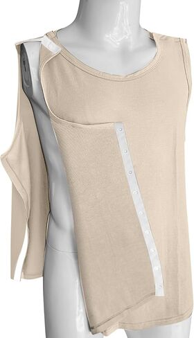 Unisex Post Shoulder Surgery Tank Tops Snap Open Tearaway Shirt Arm Chest Recovery Side Snap Access Tear Way Shirts in Kuwait