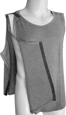 Unisex Post Shoulder Surgery Tank Tops Snap Open Tearaway Shirt Arm Chest Recovery Side Snap Access Tear Way Shirts in Kuwait