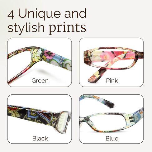 Gaoye 4-Pack Readers للنساء، نظارات قراءة زرقاء تحجب الضوء، نظارات قراءة أنيقة للنساء في 4 أنماط in Kuwait