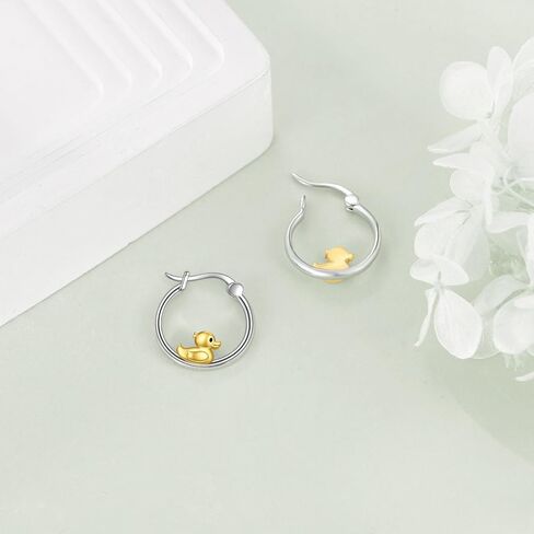 CRMAD Highland Cow/Hummingbird/Ladybug/Duck/Capybara/Rabbit/Seal/Crocodiles/Penduin Earrings for Women Sterling Silver Animal Jewelry in Saudi Arabia