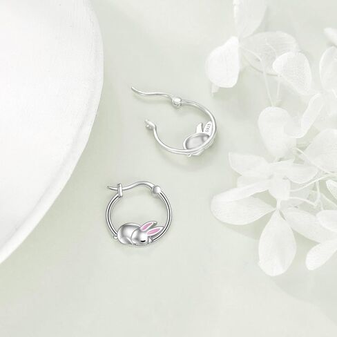 CRMAD Highland Cow/Hummingbird/Ladybug/Duck/Capybara/Rabbit/Seal/Crocodiles/Penduin Earrings for Women Sterling Silver Animal Jewelry in Saudi Arabia