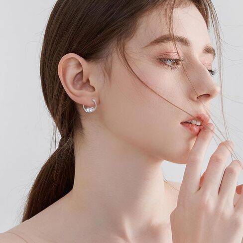 CRMAD Highland Cow/Hummingbird/Ladybug/Duck/Capybara/Rabbit/Seal/Crocodiles/Penduin Earrings for Women Sterling Silver Animal Jewelry in Saudi Arabia