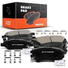 A-Premium Front and Rear Ceramic Disc Brake Pads Set Compatible with Select Chevy Models - Camaro 2010 2011 2012 2013 2014 2015, with Hardware, 8 Pcs