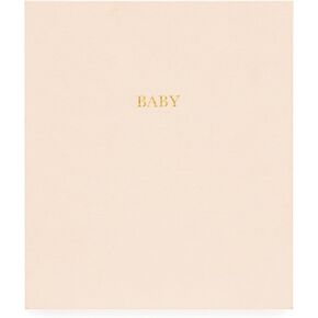 Sugar Paper Baby Book, Black and Cream Tiny Dot Cloth Cover, Guided Memory Book to Capture Photos and Keepsakes From Your Child's First Year