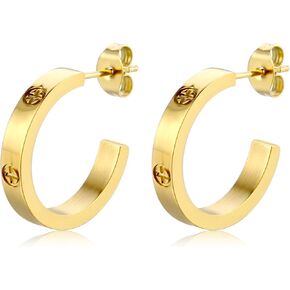 Ladies Love Friendship 316 Earrings Women's Gift Youth Jewelry Gold and Silver Stainless Steel Earrings