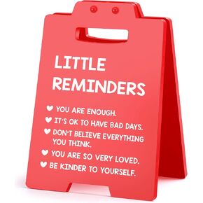 Inspirational Mental Health Coworker Gifts Little Reminder Office Christmas Decorations for Women Men Xmas Holiday Stocking Stuffer Motivational You are Enough Gifts Office Cubicle Desk Decor Red Sign