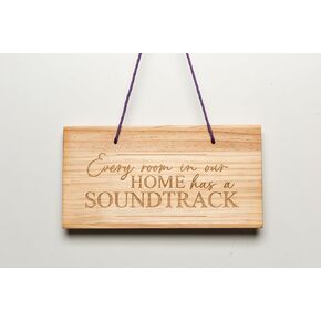 Elegant Handmade Wooden Sign with Musical Quotes – Eco-Friendly Decor for Music Lovers (Natural wood, Music is healing)