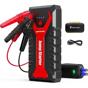 DBPOWER 3000A/80.66Wh Portable Car Jump Starter (UP to 10.0L Gas/8.0L Diesel Engines) 12V Auto Lithium-Ion Battery Booster with Smart Clamp Cables, Quick Charge, and LED