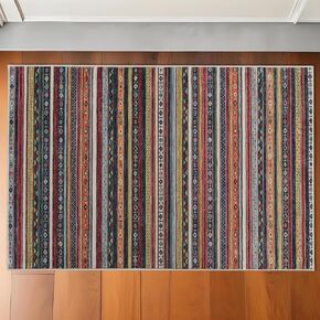 Washable 2x3 Area Rug - Vintage Rugs for Entryway Soft Indoor Carpet for Bedroom Kitchen Low Pile Floor Mat with Non Slip Backing - 2x3 Multi