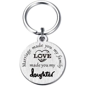 TANGWISH Stepdaughter Gifts Daughter In Law Keychain, Marriage Made You My Family Love Made You My Daughter Jewelry