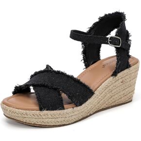 Luoika Women's Wide Width Flat Slides Sandals, Strapy Slide Sandal Slip on Dressy Summer Shoes for Women.