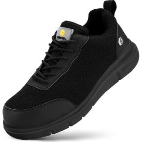 FitVille Steel Toe Shoes for Men Extra Wide Composite Toe Work Shoes for Men Puncture Proof