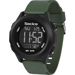 SOCICO Digital Watch 3ATM Waterproof with LED Back Light/Alarm/Date/Stopwatch, Outdoor Sport Multifunctional Digital Wrist Watches for Men Women