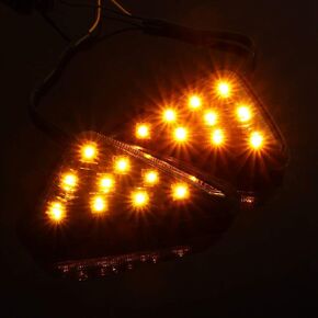 Motorcycle Turn Lamp, 1 Pair Motorbike 12V Euro Flush Mount Turn Smoke LED Light