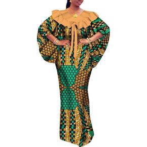 African Dresses for Women Wedding Ruffle Collar Maxi Long Dashiki Party Dress Elegant African Outfits for Women Plus Size