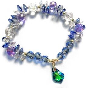 Handcrafted Beaded Bracelet with Crystals, Multicolor Beads, Charm Pendant For your Loved Ones, middle