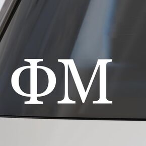 Sorority Shop Phi Mu Car Decal Sticker- Greek Letters Design, Officially Licensed Phi Mu Sorority Window Sticker