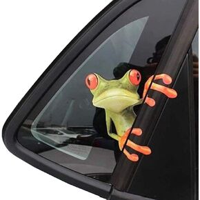 UTENEW 3D Cute Peep Frog Funny car Stickers Truck Window Vinyl Decal Graphics Auto 2pcs