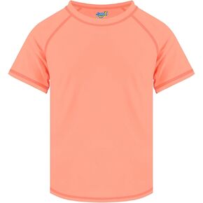 Boys Rash Guard Short Sleeve, Navy Blue and Orange UPF 50+ Sun Protection Rashguard Slim Fit Swim Shirt Fishing Surf Quick Dry Cool Beach Clothes for Toddler Youth Kids Size 14-16Y