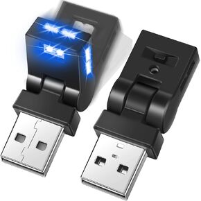 Frienda 2 Pcs Mini USB LED Light Car LED Interior Lighting 5V RGB Portable Ambient Lighting Adjustable 8 Color and Brightness Smart USB Night Lamp for Cars Laptop Keyboard Atmosphere