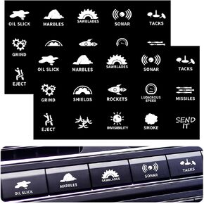 2Pcs Novelty Stickers Labels for Car or Truck Unused Button, Car Sticker and Decals, Stickers Decal, Car Switch Stickers, Control Dash Button Stickers, Interior Dash Rocker Console Switch Decals