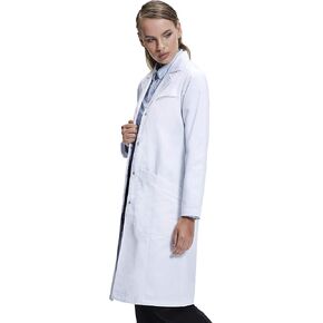 Dr. James Premium Lab Coat for Women, Multiple Pockets, Classic Fit, Concealed Snap Closing, 37" Length