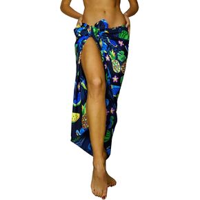 Hawaiian Sarong Pareo Beach Wrap for Women Funky Casual Bikini Cover Up Very Loud Swimsuit Flamingo Melon Print