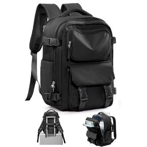 Large Travel Carry on Laptop Backpack for Women Men, Expandable Flight Approved Backpack, Waterproof Sports College bag Casual Daypack for Weekender Business Hiking with Beige