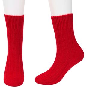 EURKEA Brushed Cashmere Socks for Women | Warm and Soft Bed Socks for Women's Winter Clothes | Thick Crew Socks | Free Size