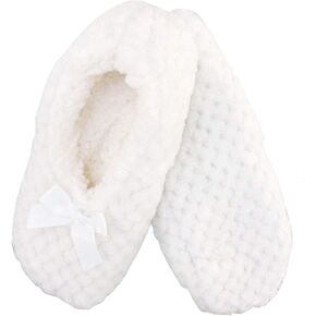 BambooMN Adult Super Soft Warm Cozy Fuzzy Soft Touch Sleeper Slippers Non-Slip Lined Socks