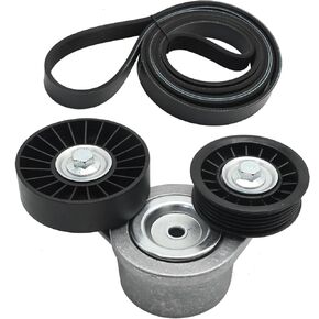 Engine Serpentine Belt Drive Kit with Tensioner, Replacement for Chrysler Aspen 2008-2009 V8 4.7L, Replacement for Dodge Dakota 2008-2010 V6 3.7L Ram 1500 2008-2010 V6 3.7L