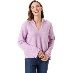 Gloria Vanderbilt Women's Abella V-Neck Wide Long Sleeve Polo Top Standard