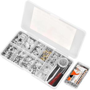Eyeglass Nose Pads, TEKPREM Eyeglasses Nose Pads Repair Kit with 50 Pairs of Air Chamber Silicone Nose Pads,Screws,Screwdrivers and Plastic Tweezer for Glasses and Sunglasses Nose Piece Replacement