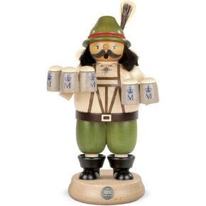 Müller German incense smoker Bavarian puplican, height 21 cm / 8 inch, original Erzgebirge by Mueller Seiffen