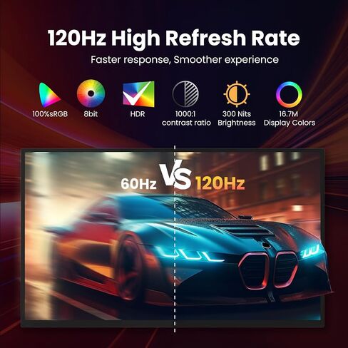 13.3inch OLED Portable Monitor for Laptop, Anti-Glare Ultra-Slim Gaming Monitor,1080P FHD HDR USB-C HDMI Plug&Play External Monitor for Laptop Mac PC Phone Switch PS4/5 Xbox in Saudi Arabia