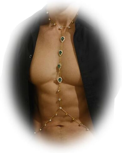Full Rhinestone Harness Bra Body Chain for Men Sexy Bikini Crystal Bra Body Chain Lingerie Body Chain Rhinestone Festival Rave Waist Chain Body Accessories Jewelry for Women in Saudi Arabia