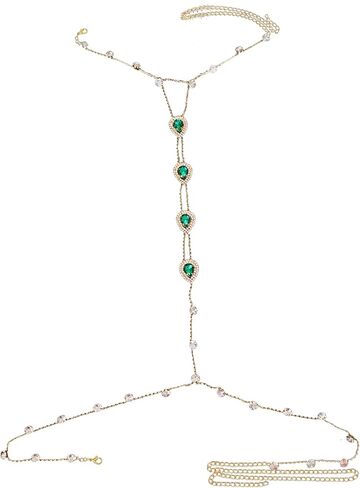 Full Rhinestone Harness Bra Body Chain for Men Sexy Bikini Crystal Bra Body Chain Lingerie Body Chain Rhinestone Festival Rave Waist Chain Body Accessories Jewelry for Women in Saudi Arabia