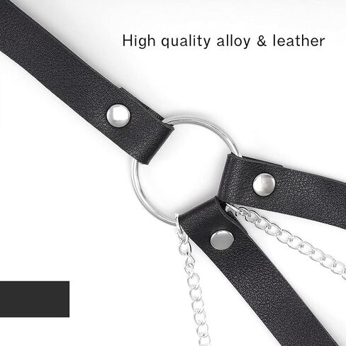 Bodiy Punk Goth سلسلة الجسم حزام تسخير الصدرية للنساء زي حزام الهذيان الملحقات للنساء (أسود) in Kuwait