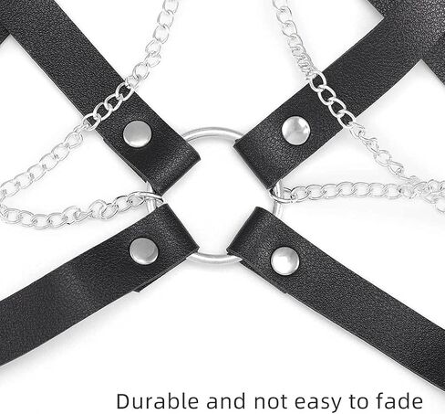 Bodiy Punk Goth سلسلة الجسم حزام تسخير الصدرية للنساء زي حزام الهذيان الملحقات للنساء (أسود) in Kuwait