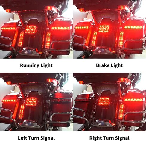 مصباح إشارة الانعطاف LED على شكل سرج مناسب لدراجة Harley Touring CVO Limited Street Glide Road Glide Electra Glide 2014-2024 (أحمر) in Kuwait