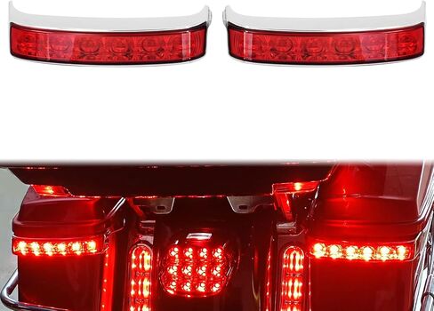 مصباح إشارة الانعطاف LED على شكل سرج مناسب لدراجة Harley Touring CVO Limited Street Glide Road Glide Electra Glide 2014-2024 (أحمر) in Kuwait