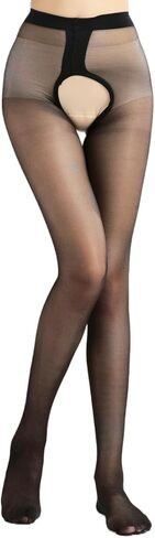 Verdancy Plus Size Women’s Sheer Crotchless Pantyhose Shimmery Stockings for 264lbs Footed High Waist Tights in Saudi Arabia