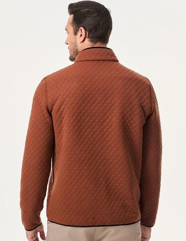 Men's Fall Quarter Zip Long Sleeve Quilted Sweatshirts Mock Neck Color Block Casual Pullover Sweaters in Kuwait