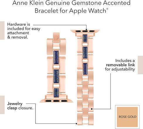 Anne Klein Gemstone Fashion Bracelet for Apple Watch, Secure, Adjustable, Apple Watch Replacement Band, Fits Most Wrists in Saudi Arabia